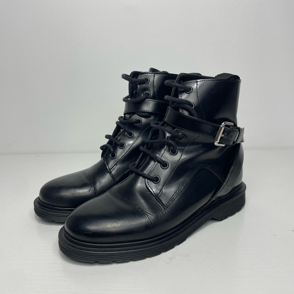 Maje Black Lace Up Combat Boots with‎ Buckle size US 5.5 EU 36